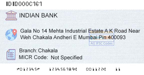Indian Bank ChakalaBranch 
