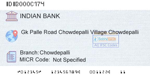 Indian Bank ChowdepalliBranch 
