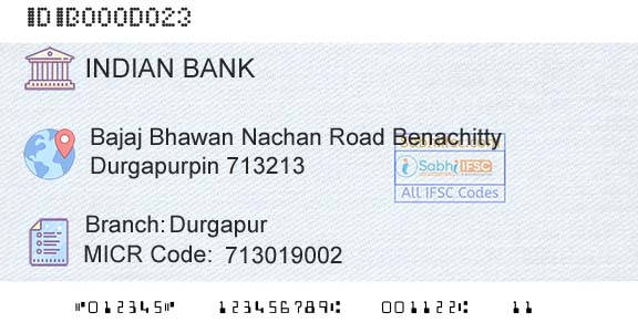 Indian Bank DurgapurBranch 