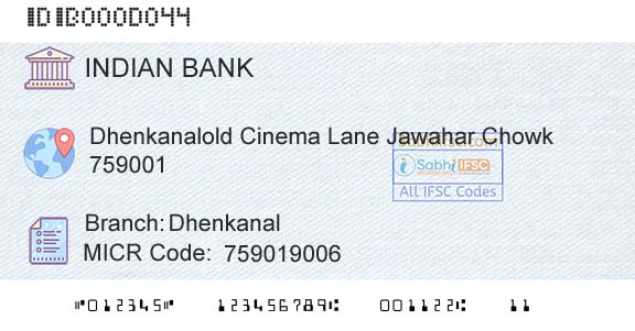Indian Bank DhenkanalBranch 