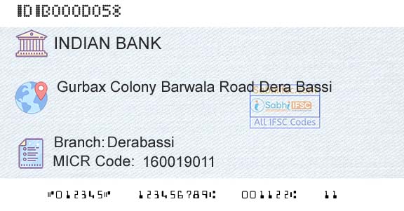 Indian Bank DerabassiBranch 