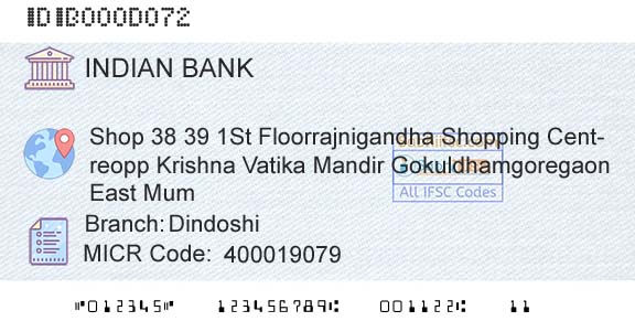 Indian Bank DindoshiBranch 