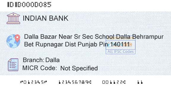 Indian Bank DallaBranch 