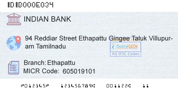 Indian Bank EthapattuBranch 