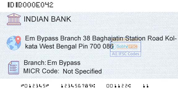 Indian Bank Em BypassBranch 