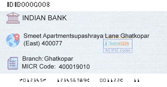 Indian Bank GhatkoparBranch 