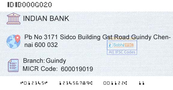 Indian Bank GuindyBranch 