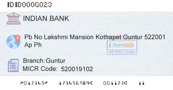 Indian Bank GunturBranch 
