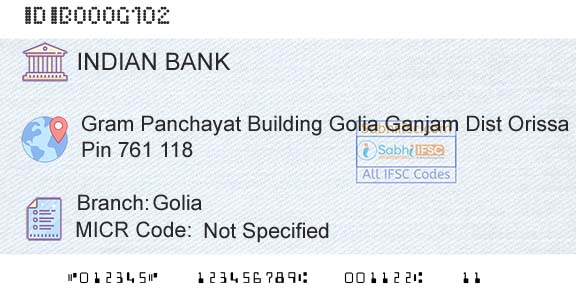 Indian Bank GoliaBranch 
