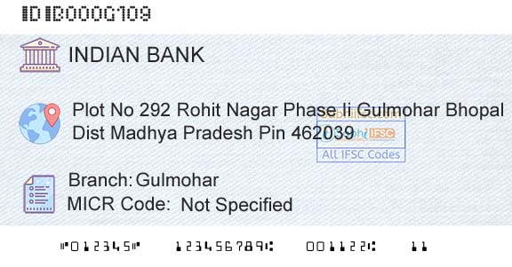 Indian Bank GulmoharBranch 