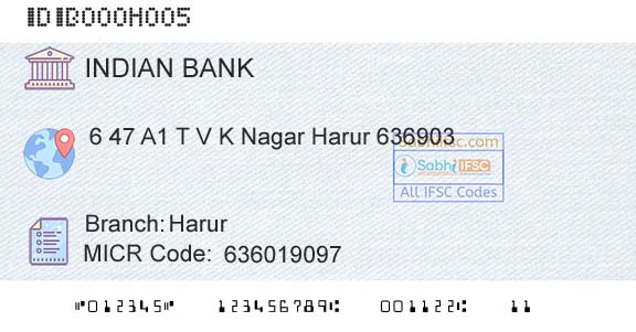 Indian Bank HarurBranch 