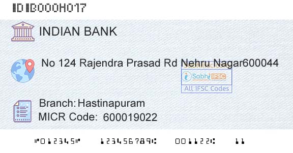 Indian Bank HastinapuramBranch 
