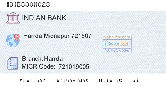 Indian Bank HarrdaBranch 