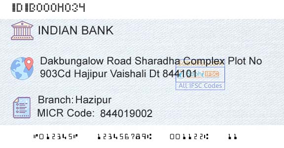 Indian Bank HazipurBranch 