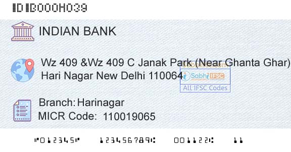 Indian Bank HarinagarBranch 