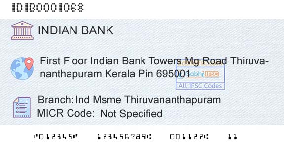 Indian Bank Ind Msme ThiruvananthapuramBranch 