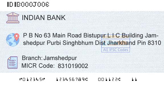 Indian Bank JamshedpurBranch 