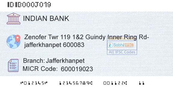Indian Bank JafferkhanpetBranch 