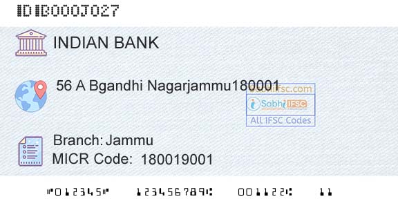 Indian Bank JammuBranch 