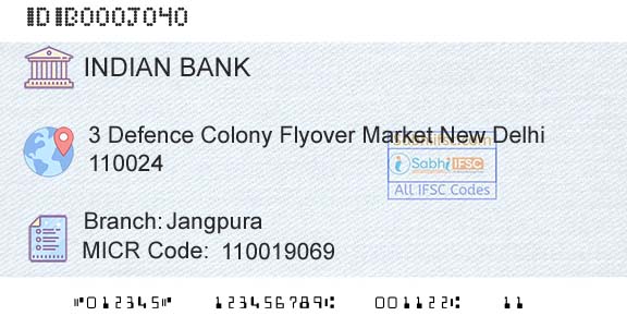 Indian Bank JangpuraBranch 