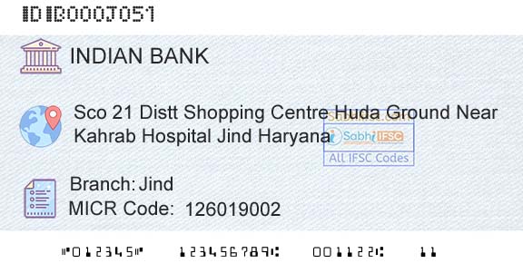 Indian Bank JindBranch 