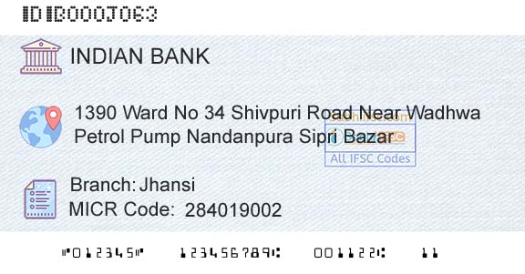 Indian Bank JhansiBranch 