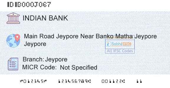 Indian Bank JeyporeBranch 