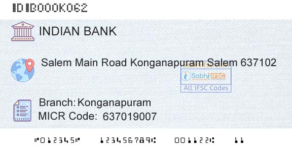 Indian Bank KonganapuramBranch 
