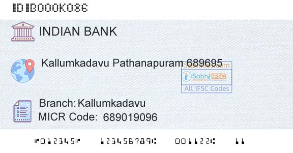 Indian Bank KallumkadavuBranch 
