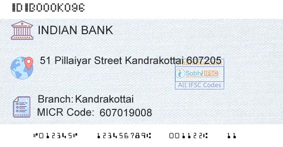 Indian Bank KandrakottaiBranch 