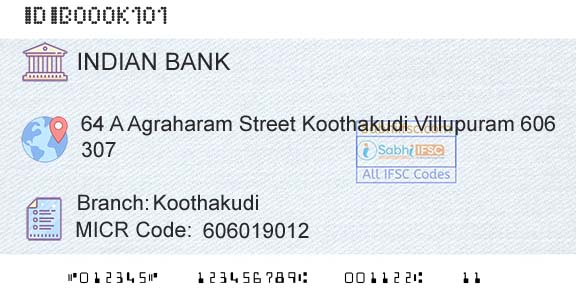 Indian Bank KoothakudiBranch 
