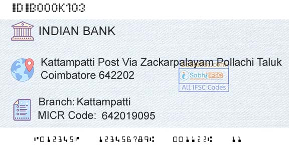 Indian Bank KattampattiBranch 