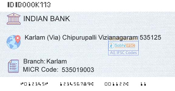 Indian Bank KarlamBranch 