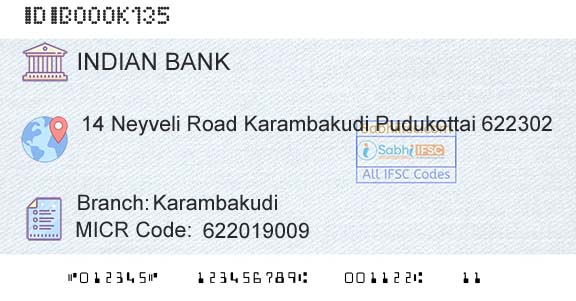 Indian Bank KarambakudiBranch 