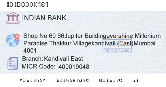 Indian Bank Kandivali East Branch 