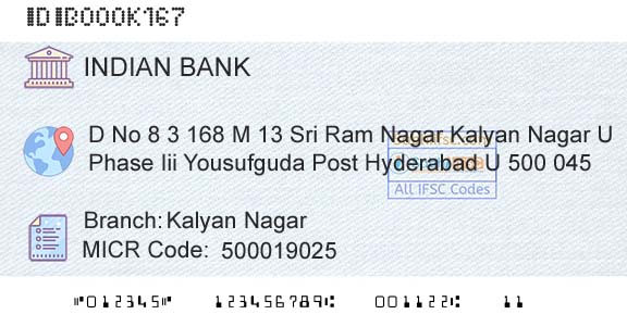 Indian Bank Kalyan NagarBranch 
