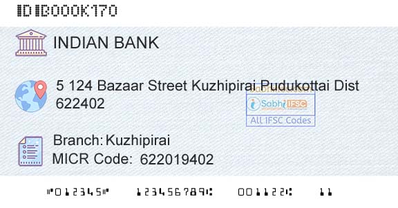 Indian Bank KuzhipiraiBranch 