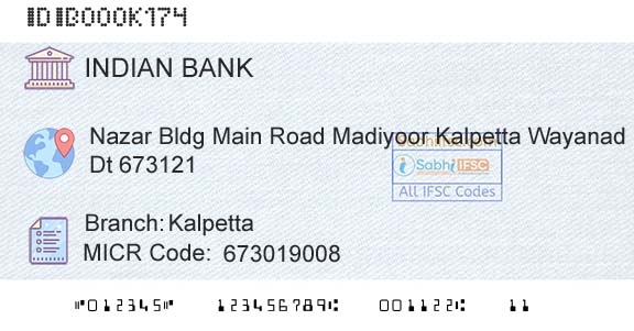 Indian Bank KalpettaBranch 