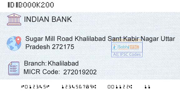 Indian Bank KhalilabadBranch 