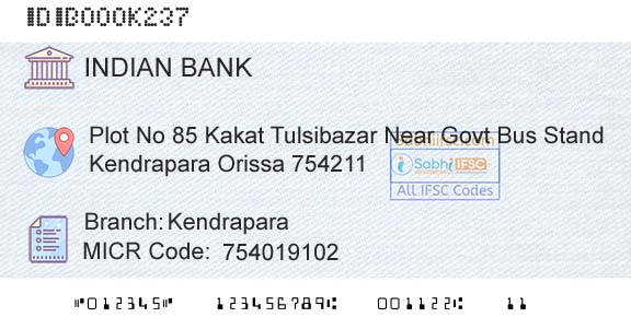 Indian Bank KendraparaBranch 