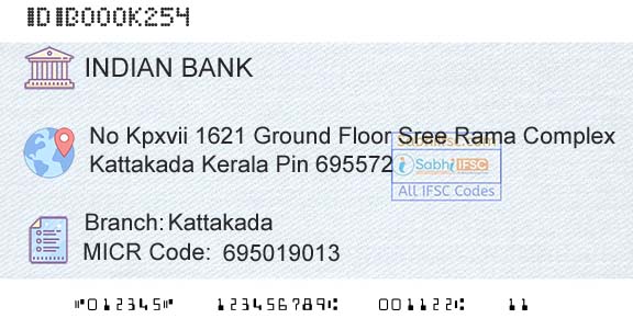 Indian Bank KattakadaBranch 