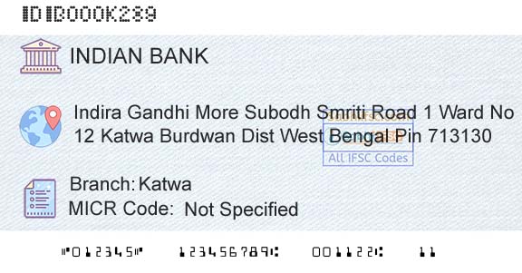 Indian Bank KatwaBranch 