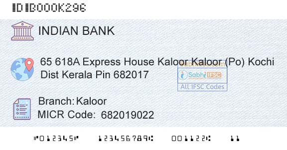 Indian Bank KaloorBranch 