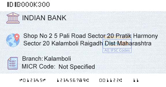 Indian Bank KalamboliBranch 