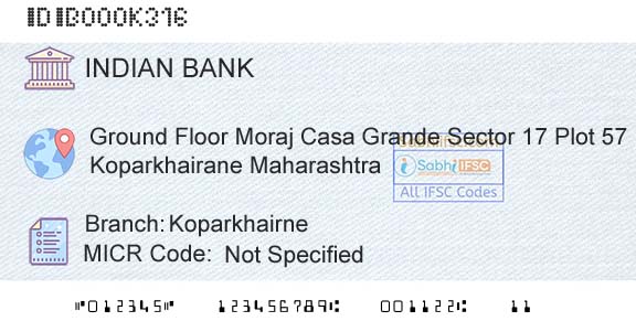 Indian Bank KoparkhairneBranch 