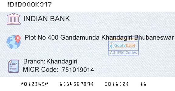 Indian Bank KhandagiriBranch 