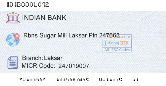 Indian Bank LaksarBranch 