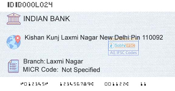 Indian Bank Laxmi NagarBranch 