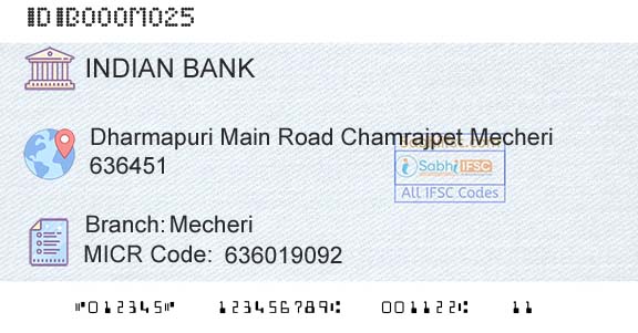 Indian Bank MecheriBranch 