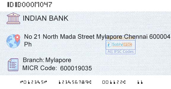 Indian Bank MylaporeBranch 